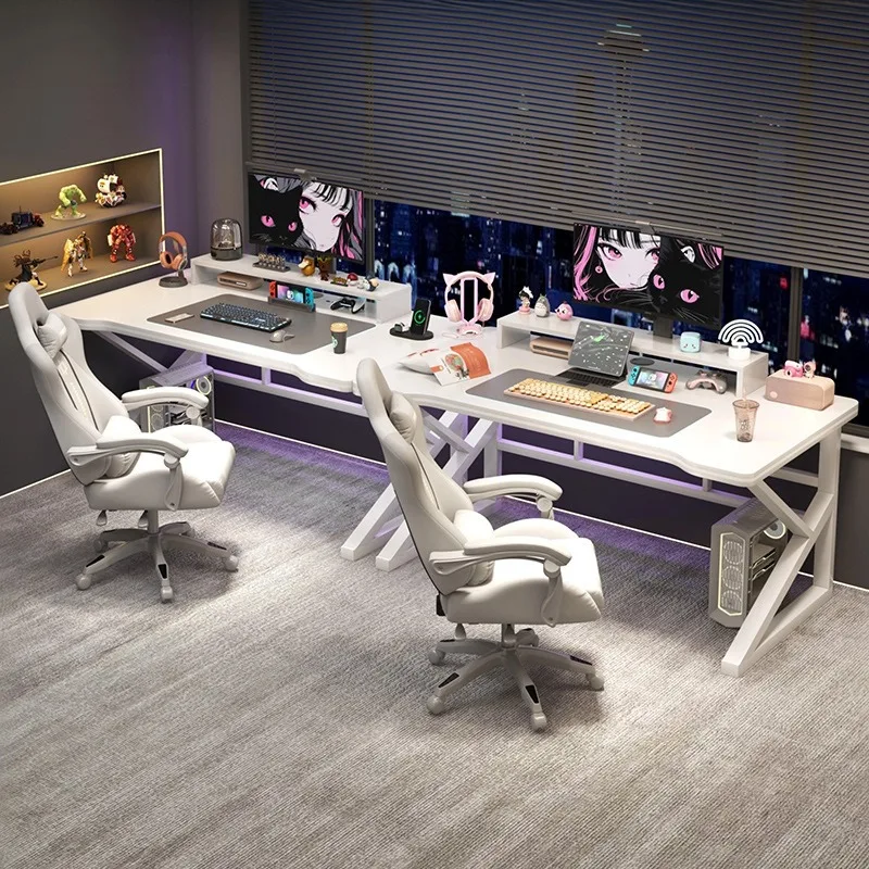 Desk Setup L Shaped - Computerbureau voor twee personen, geschikt voor