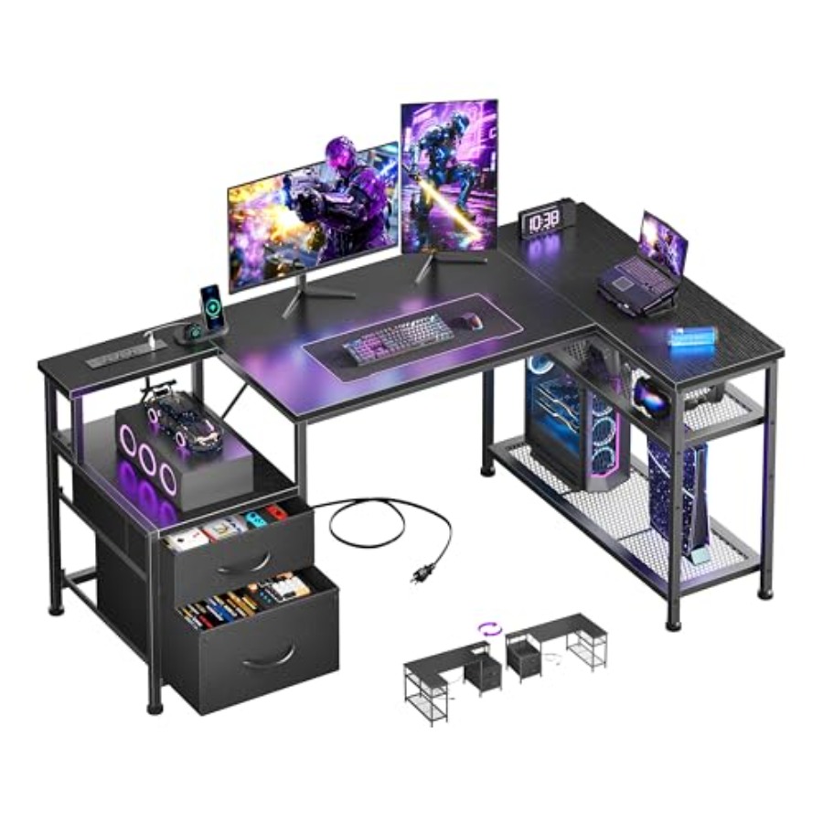 49 inch L-vormig gamingbureau  - Desk Setup L Shaped recensie en prijs